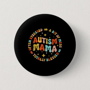 Badge Rond 5 Cm Autisme Mama Sensibilisation sur l'autisme Super I