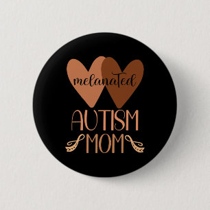 Badge Rond 5 Cm Autisme Noir Maman Du Fils Autiste Enfants Melanat