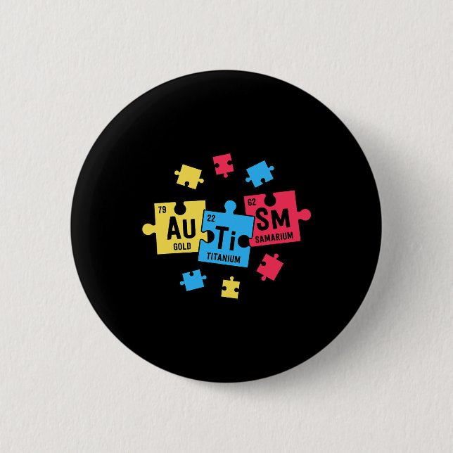 Badge Rond 5 Cm Autisme Pour Les Enseignants VITESSE Éléments De T (Devant)