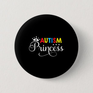Badge Rond 5 Cm Autisme Princesse Fille Famille Autistique Enfants