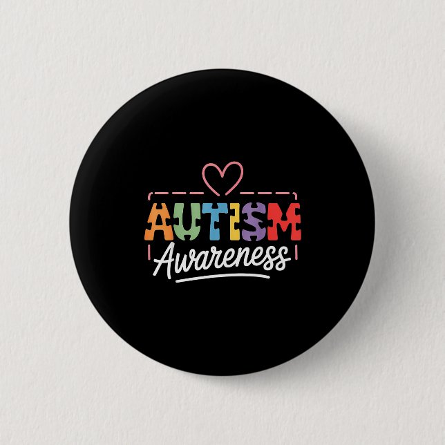 Badge Rond 5 Cm Autisme prise de conscience autistique  (Devant)
