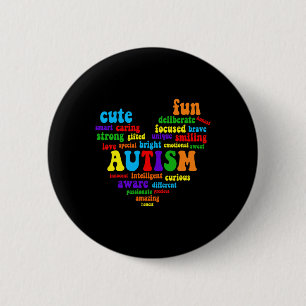 Badge Rond 5 Cm Autisme Sensibilisation sur l'autisme cardiaque Fi