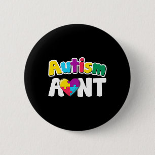 Badge Rond 5 Cm Autisme Tante Sensibilisation Puzzle Pièces Couleu