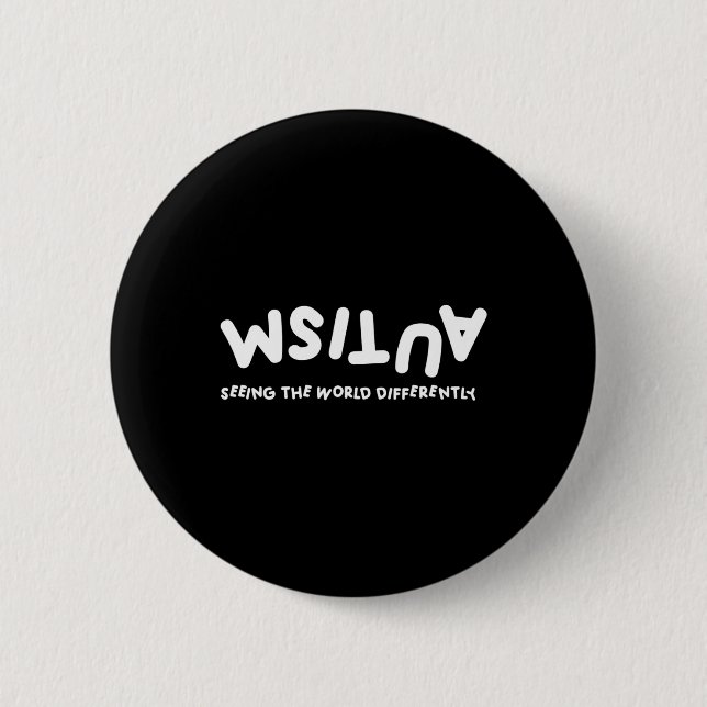 Badge Rond 5 Cm Autisme Voir le monde différemment Sensibilisation (Devant)