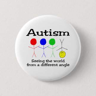 Badge Rond 5 Cm Autisme voyant le monde d'un angle différent