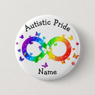 Badge Rond 5 Cm Autistic Pride Infinity Symbol