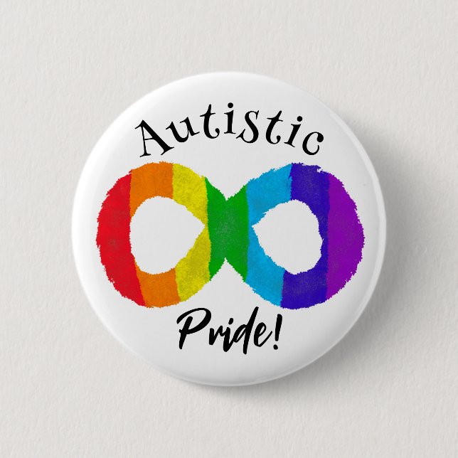 Badge Rond 5 Cm Autistic Pride Neurodiversity Autism Rainbow (Devant)