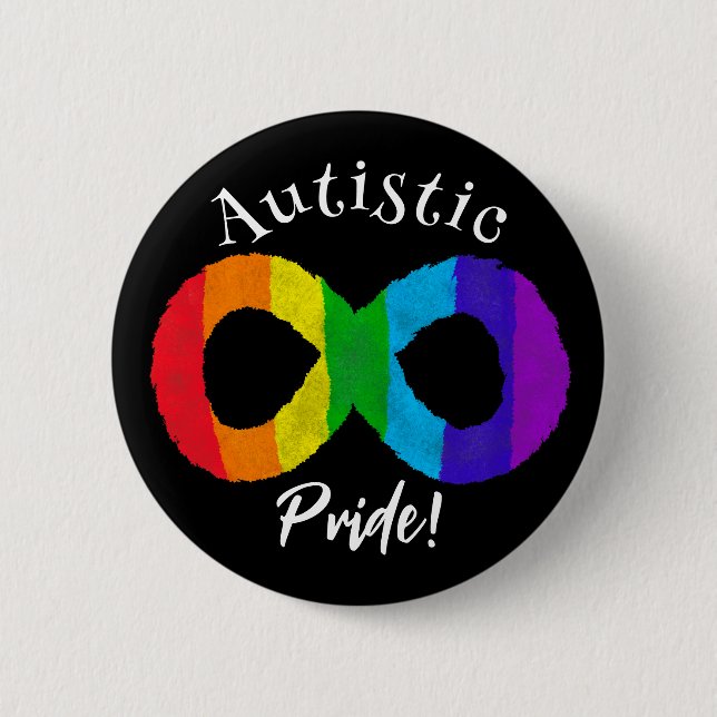 Badge Rond 5 Cm Autistic Pride Neurodiversity Autism Rainbow Butto (Devant)