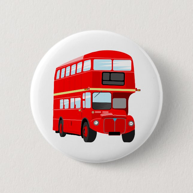 Badge Rond 5 Cm Autobus rouge (Devant)