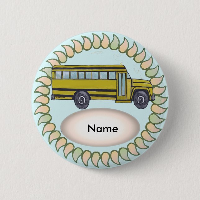 Badge Rond 5 Cm Autobus scolaire  (Devant)