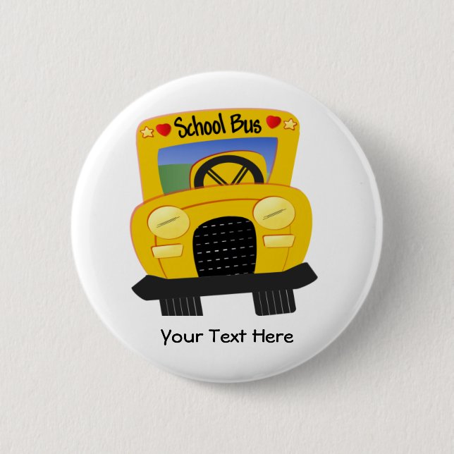 Badge Rond 5 Cm Autobus scolaire 2 (personnalisable) (Devant)