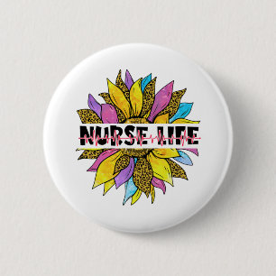 Badge Rond 5 Cm Autocollant de vie infirmière