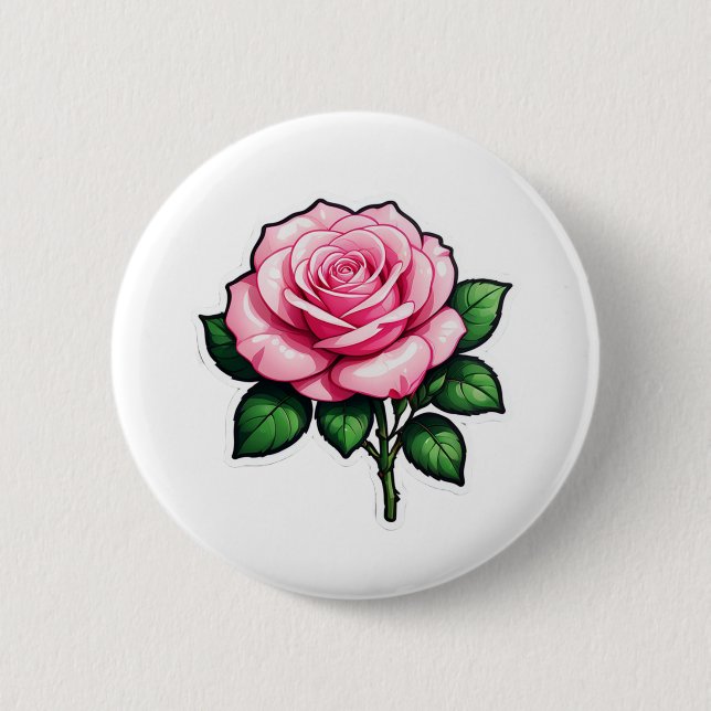 Badge Rond 5 Cm Autocollant transparent rose (Devant)