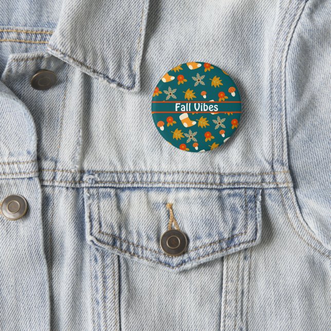 Badge Rond 5 Cm Automne (En situation)
