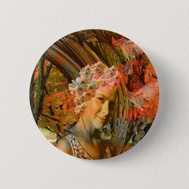 Badge Rond 5 Cm Automne (Devant)