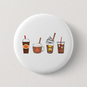 Badge Rond 5 Cm automne café citrouille épice automne