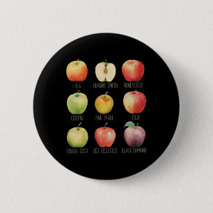 Badge Rond 5 Cm Automne Pomme cueillir Apple Orchard Boho Farm Fes