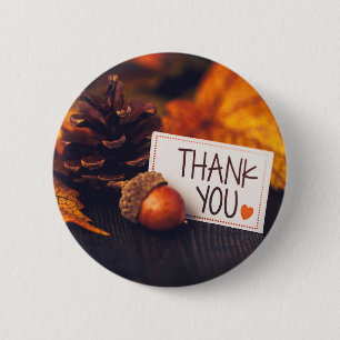 Badge Rond 5 Cm Automne Thanksgiving Photographie Citrouille