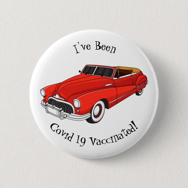 Badge Rond 5 Cm Automobile classique rouge 1948 (Devant)
