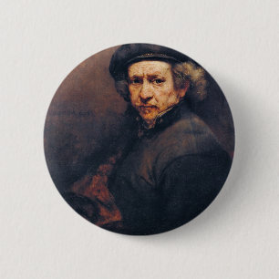Badge Rond 5 Cm Autoportrait, par Rembrandt (la meilleure qualité