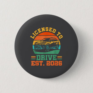 Badge Rond 5 Cm Autorisé à conduire Nouveau conducteur 2026 Garçon
