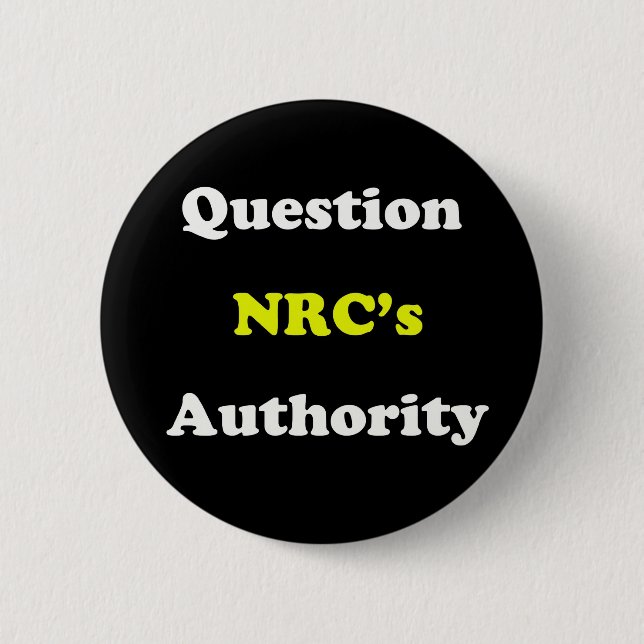 Badge Rond 5 Cm Autorité de la question NRC (Devant)