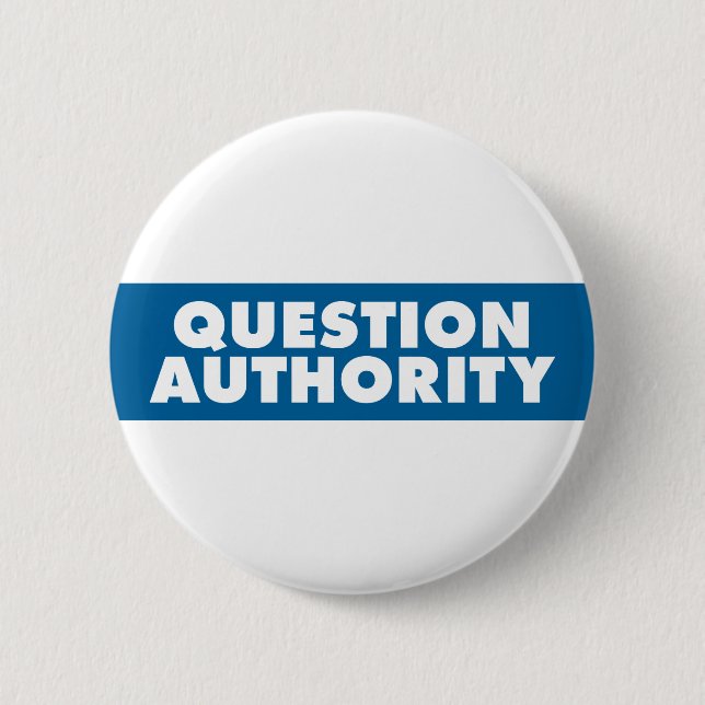 Badge Rond 5 Cm Autorité de question - bleu (Devant)