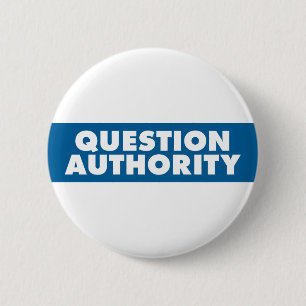 Badge Rond 5 Cm Autorité de question - bleu