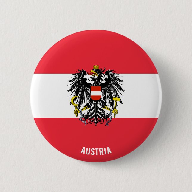 Badge Rond 5 Cm Autriche Drapeau charmant patriotique (Devant)