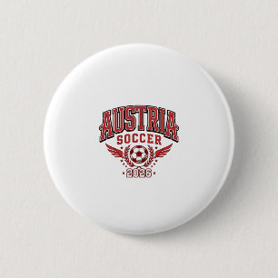 Badge Rond 5 Cm Autriche Football 2026 Football Gras Pays Typograp
