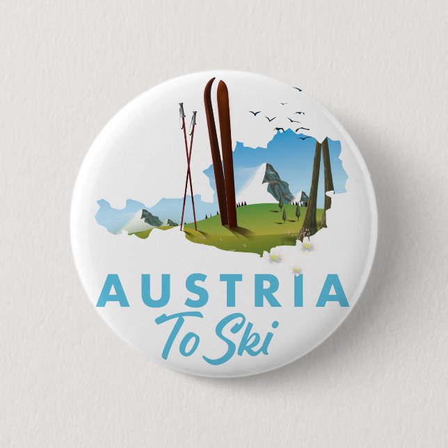Badge Rond 5 Cm Autriche pour skier. affiche (Devant)