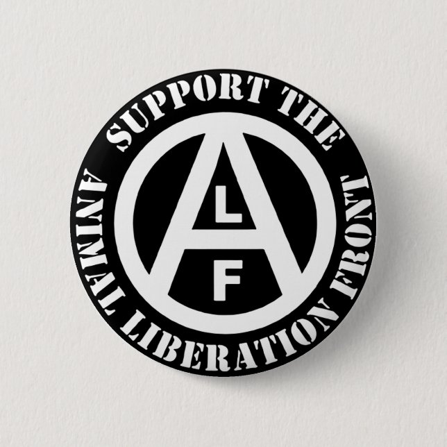 Badge Rond 5 Cm Avant de libération animale végétalien végétarien (Devant)