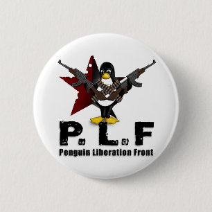 Badge Rond 5 Cm Avant de libération de pingouin