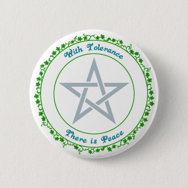 Badge Rond 5 Cm Avec la tolérance, il y a de paix (Devant)