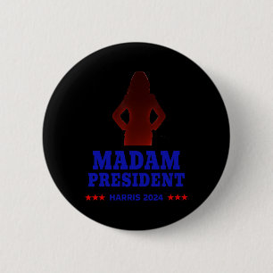 Badge Rond 5 Cm Avec Sa Présidente Vote Kamala Harris 2024 R