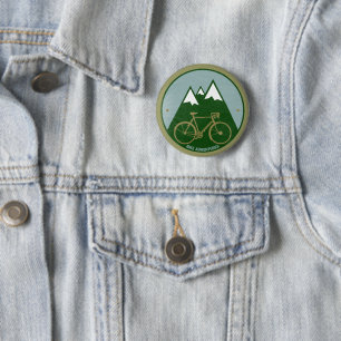 Badge Rond 5 Cm Aventure à vélo en montagne