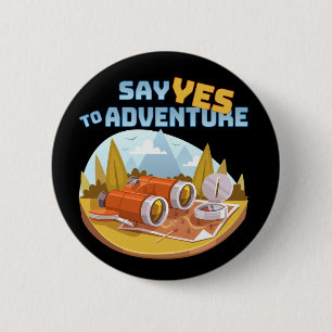 Badge Rond 5 Cm Aventure, Bouton rond De 2¼ Pouce
