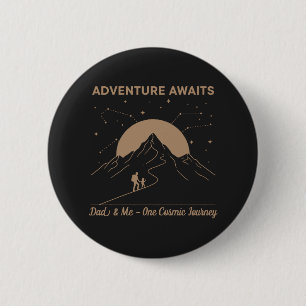 Badge Rond 5 Cm Aventure de Papa Cosmique et Moi