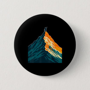 Badge Rond 5 Cm Aventure d'escalade de silhouette de sommet de mon