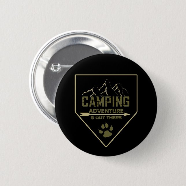 Badge Rond 5 Cm aventure en camping (Devant & derrière)