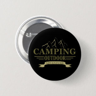 Badge Rond 5 Cm aventure en camping