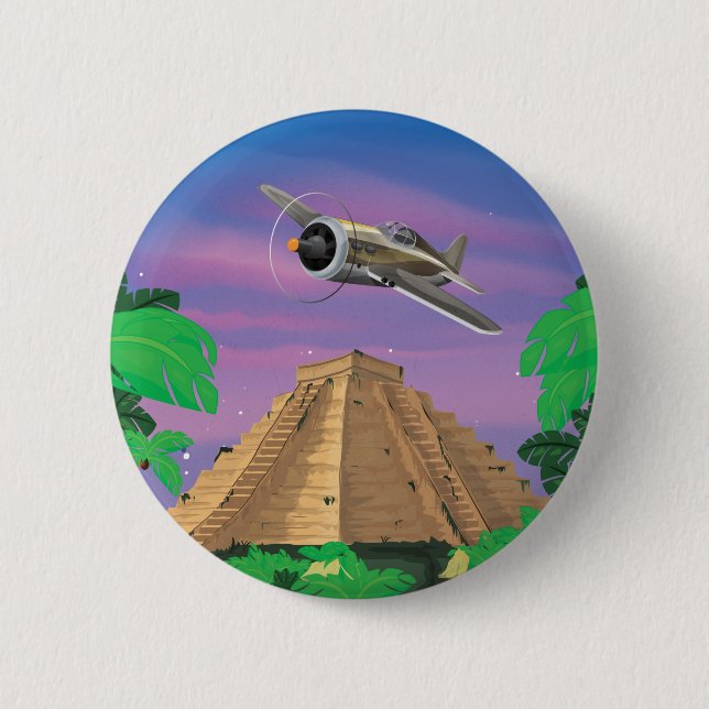Badge Rond 5 Cm Aventure inca (Devant)