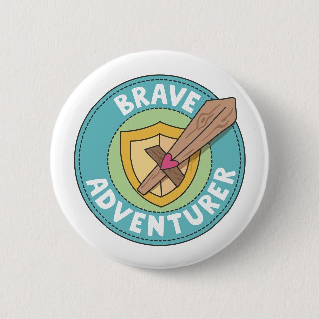 Badge Rond 5 Cm Aventurier courageux (Devant)