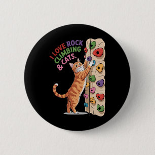 Badge Rond 5 Cm Aventurier intérieur amateur de chat et d'escalade