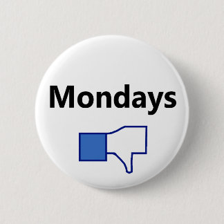 Badge Rond 5 Cm Aversion, lundi - bouton (texte noir)