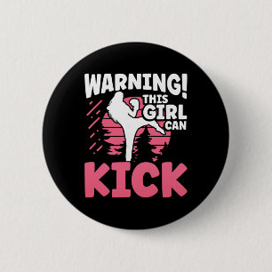 Badge Rond 5 Cm Avertissement Cette Fille Peut Donner Un Coup De P