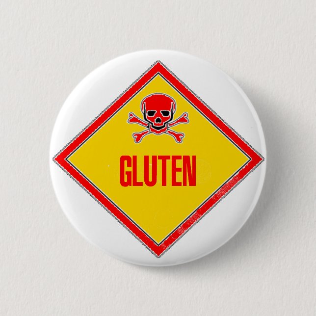 Badge Rond 5 Cm Avertissement de poison de gluten (Devant)