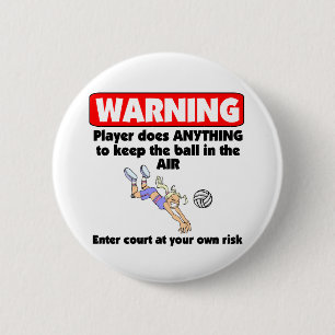 Badge Rond 5 Cm Avertissement de VolleyChick