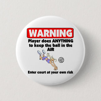 Badge Rond 5 Cm Avertissement de VolleyChick
