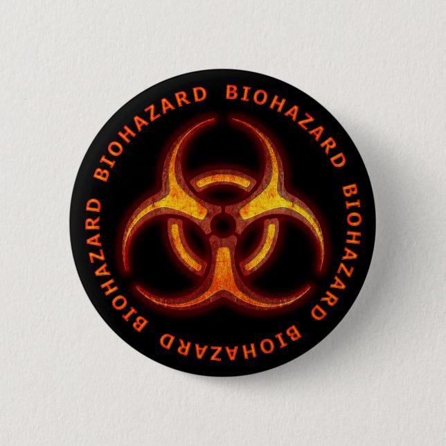 Badge Rond 5 Cm Avertissement de zombie bibidanger (Devant)